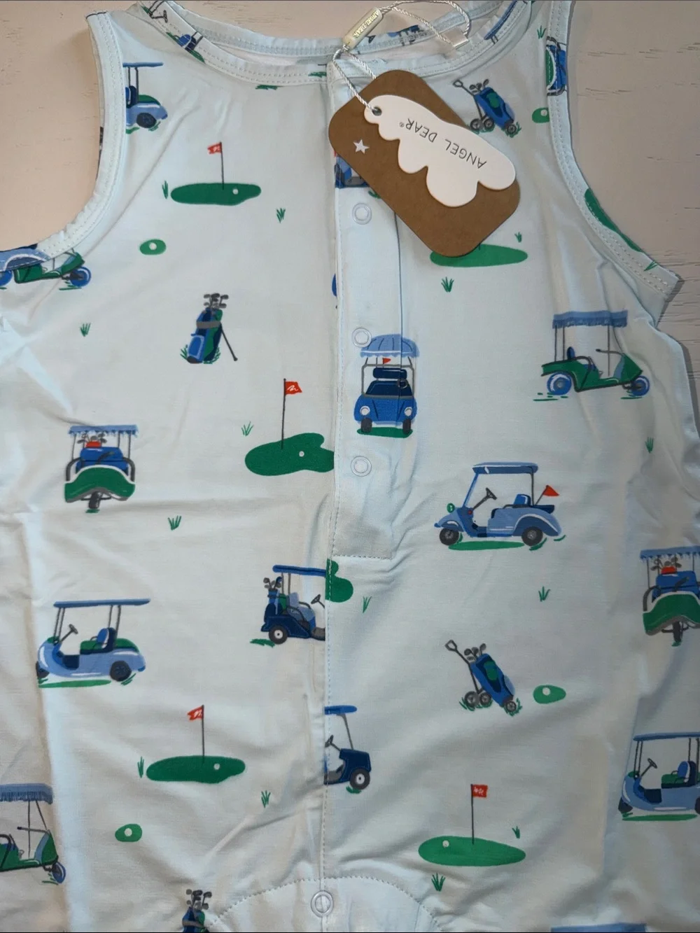 Angel Dear Vintage Golf Sleeveless Shortie Romper 12-18 months